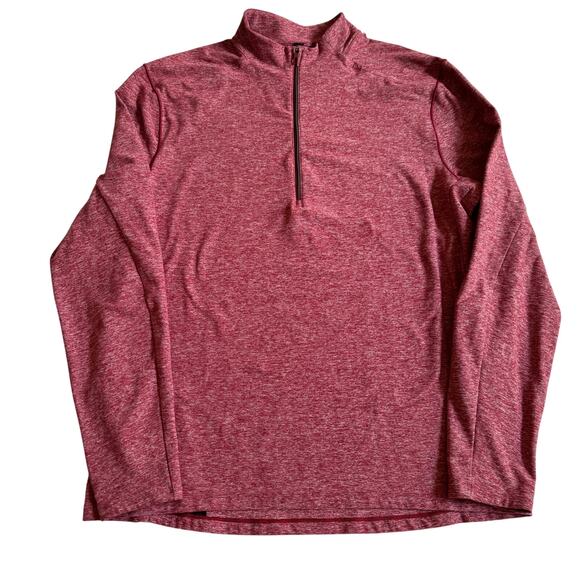 Lululemon Surge Warm 1/2 Zip Silver Heathered Dark Red Sport Size XL EUC M3D42S - Picture 3 of 10